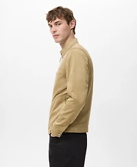 Mango Men's Suede-Effect Biker Jacket