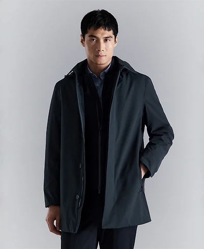 Mango Men's Removable Hood and Thermore Technology Packable Parka