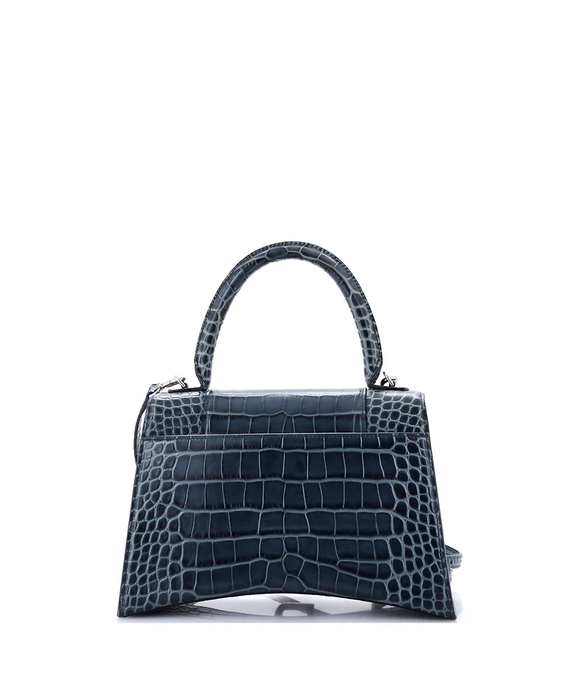 Pre-Owned Balenciaga Medium Hourglass Top Handle Bag Embossed Leather