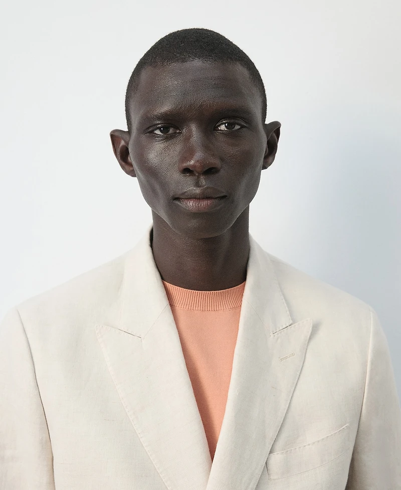 Mango Men's Amalfi Linen Slim-Fit Double-Breasted Suit Blazer