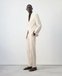 Mango Men's Amalfi Linen Slim-Fit Suit Pants