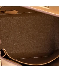 Pre-Owned HERMES Kelly Handbag Brown Togo with Gold Hardware