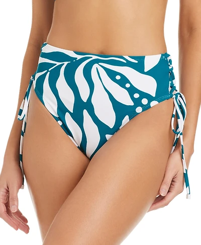 Bar Iii Women's Catch The Wave Lace-Up High Waist Swim Bottoms, Macy's Exclusive