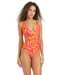 Bar Iii Women's Deep V-Neck One-Piece Swimsuit, Macy's Exclusive
