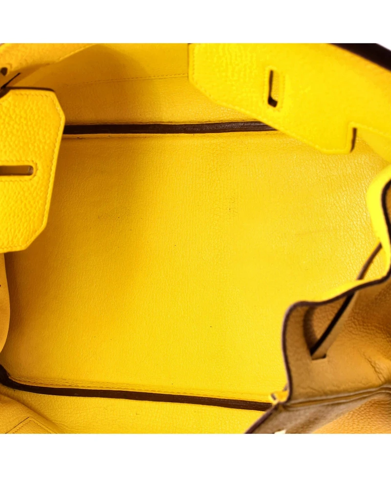 Pre-Owned HERMES Birkin 35 Handbag Yellow Togo with Gold Hardware