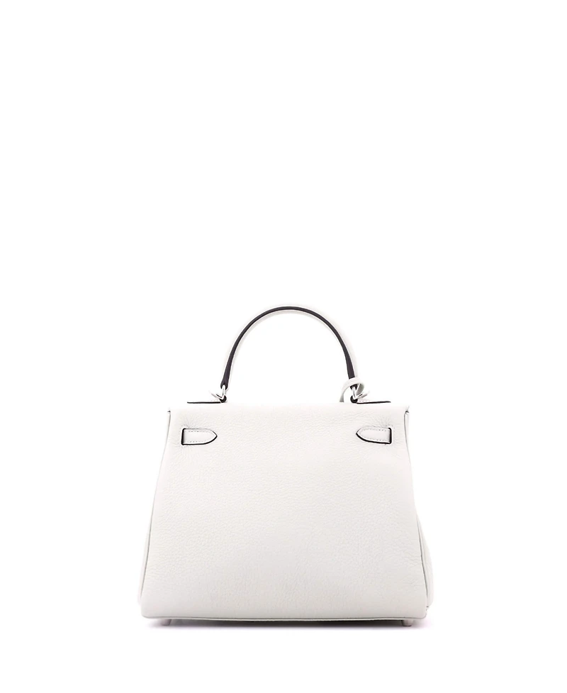 Pre-Owned HERMES Kelly 25 Handbag Grey Togo with Palladium Hardware