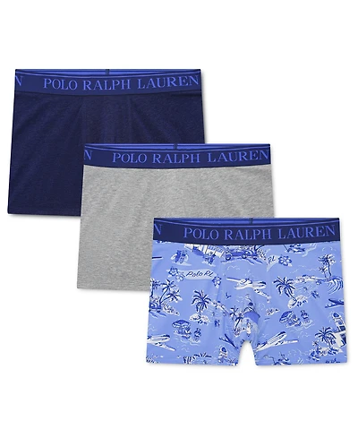 Polo Ralph Lauren Big Boys Cotton Stretch Boxer Briefs 3-Pack