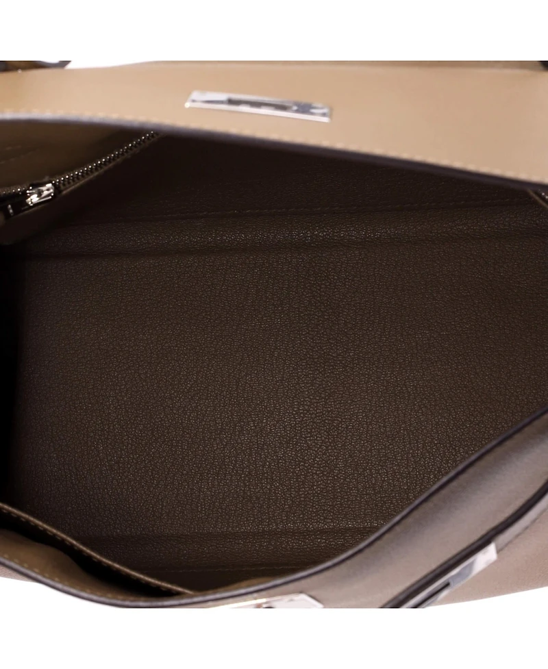 Pre-Owned HERMES Kelly 28 Handbag Evercolor with Palladium Hardware