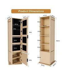 Rainsken 360° Rotating Makeup & Jewelry Storage Cabinet