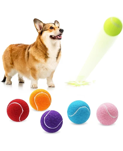 Magicorange Pack of 6 Small Tennis Balls 2 Inch Size for Dogs Colorful Pet Playing Balls for Fetch Training and Pet Ball Launcher Compatible