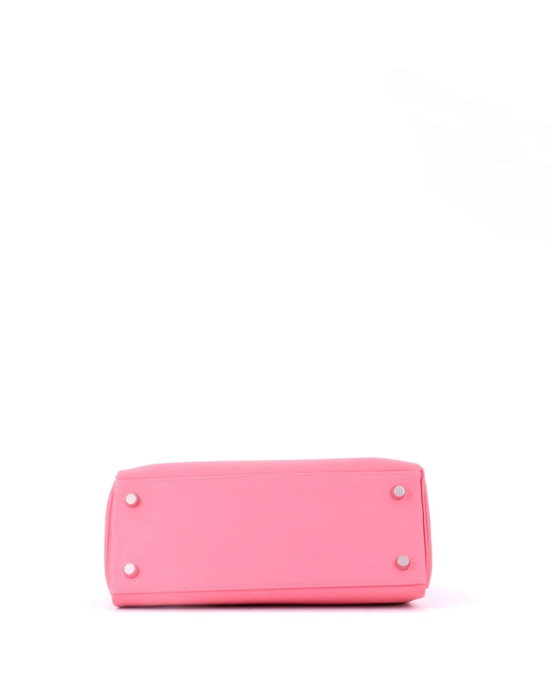 Pre-Owned HERMES Kelly 25 Handbag Pink Swift with Palladium Hardware