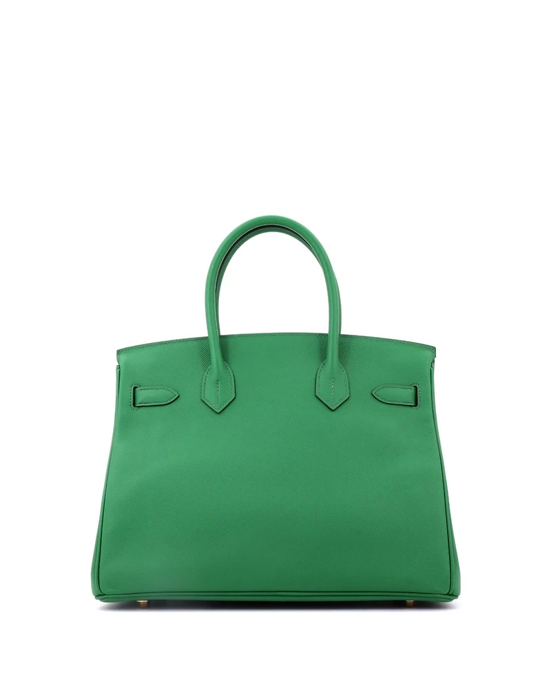 Pre-Owned HERMES Birkin 30 Handbag Green Epsom with Gold Hardware