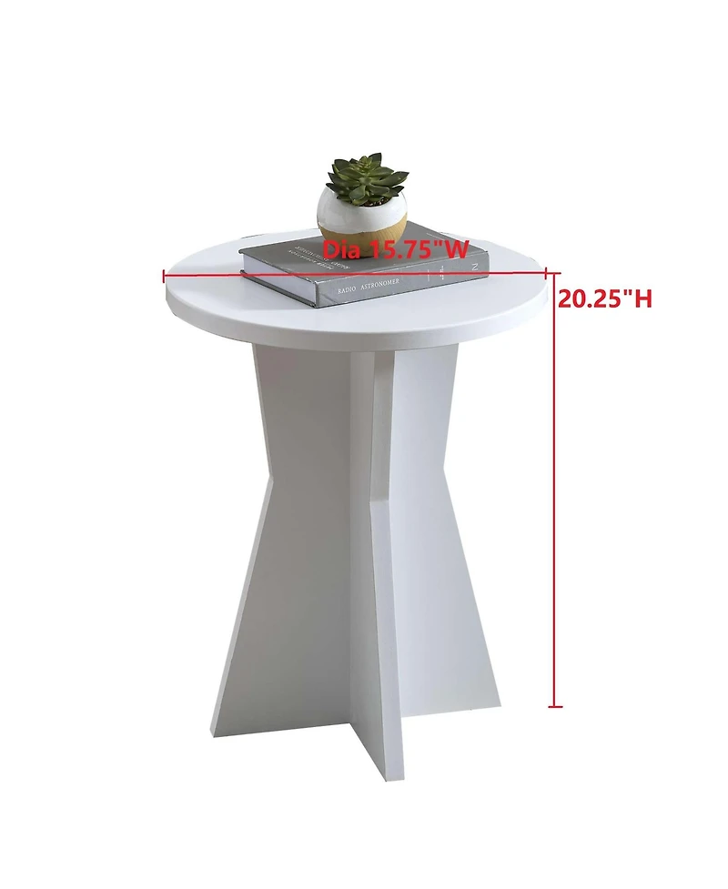 Kings Brand Furniture Round Side Table, Modern Pedestal Base Accent Table for Living Room, Bedroom, Bedside