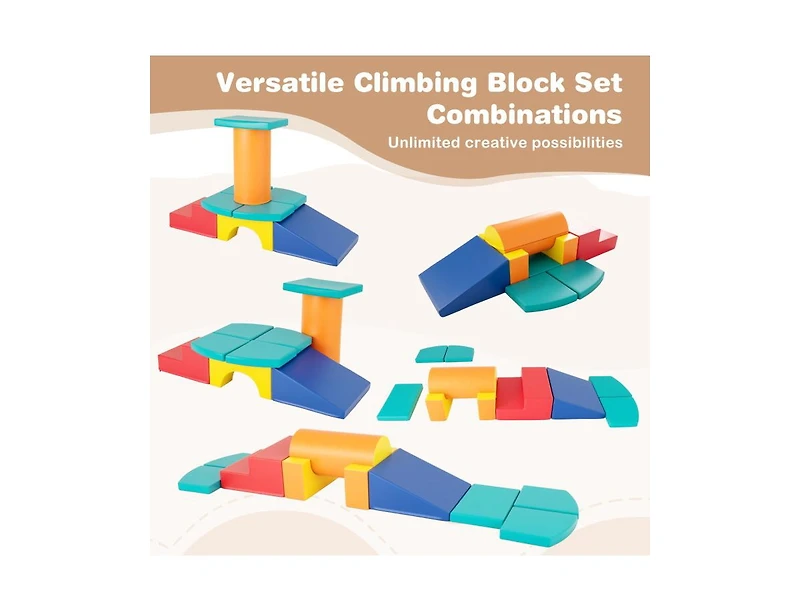 Slickblue 10-Piece Soft Foam Climbing Blocks for Toddlers Play & Learning