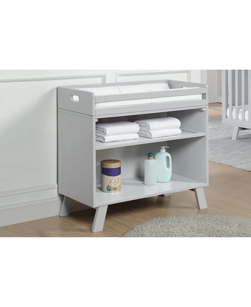 Flynama Modern Multi Purpose Changing Table Gray Finish with Removable Tray Convertible to Bookshelf