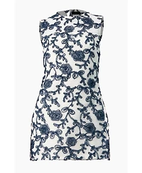 Ivonne Women's Sleeveless Embroidered A-Line Dress