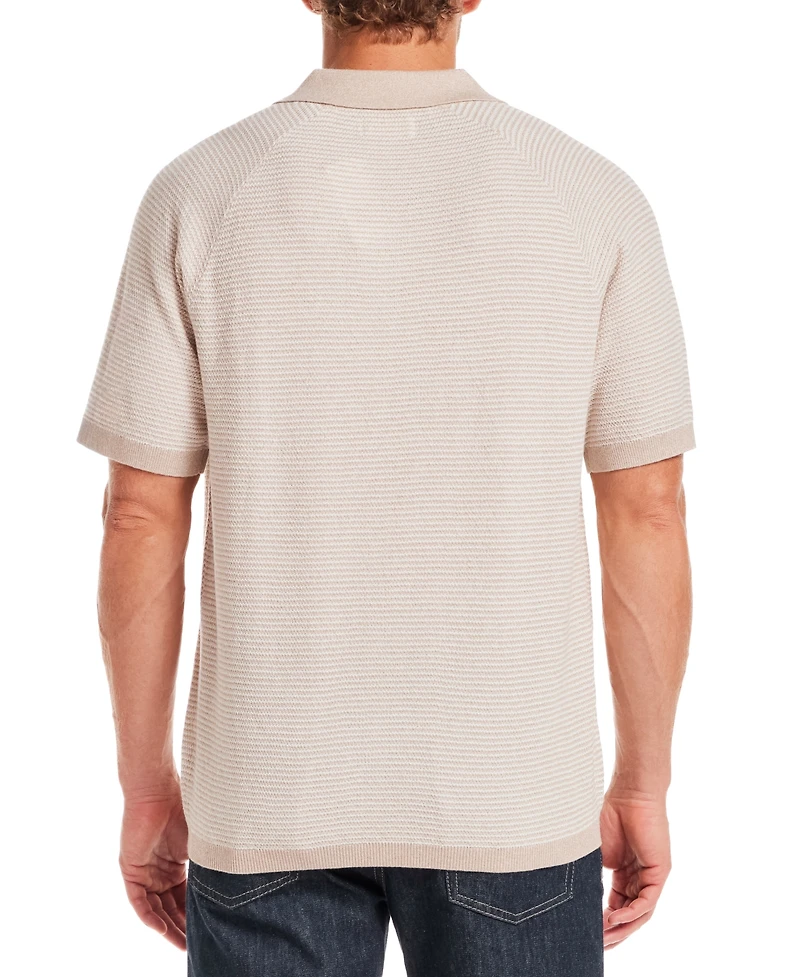 Weatherproof Vintage Men's Regular-Fit Stripe Sweater-Knit Polo Shirt