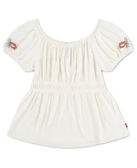 Levi's Girls' 7-16 Smocked Puff Sleeve Top
