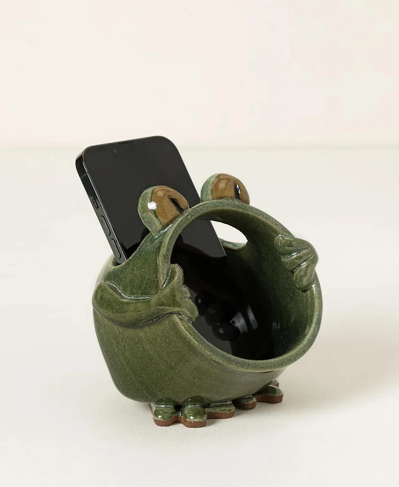 Uncommon Goods Acoustic Frog Ceramic Amplifying Phone Speaker