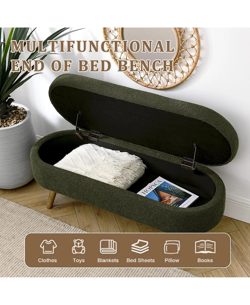 Rainsken Oval Storage Ottoman Bench