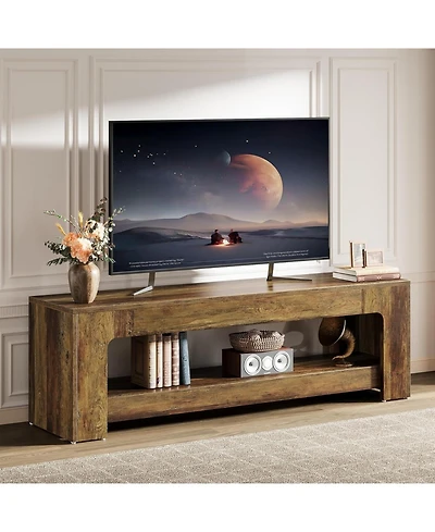 Tribesigns Tv Stand for Living Room for 55/60/65/75-Inch Tvs, Farmhouse Rustic TV Console, 63" Entertainment Center Television Stand for Bedroom