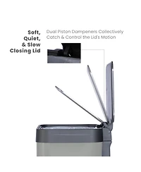 Home Zone Living 19 Gallon Large Kitchen Trash Can with Soft Close Lid, Liner-Free Stainless Steel Body