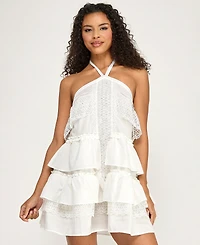 Seni & Cade Women's Halter-Neck Tier Babydoll Dress