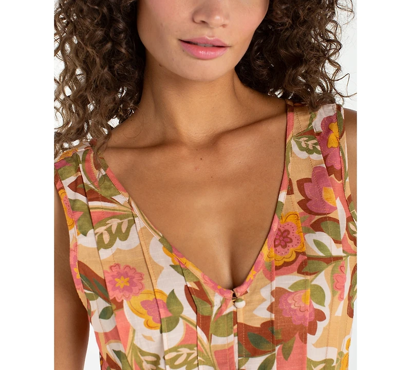 Liverpool Los Angeles Petite Sleeveless V-Neck Woven Top