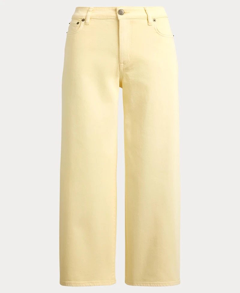 Lauren Ralph Women's High-Rise Wide Leg Cropped Jeans