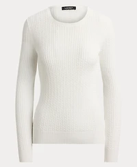 Lauren Ralph Women's Mini-Cable Crewneck Sweater