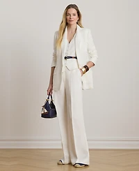 Lauren Ralph Women's Single Button Notch Lapel Twill Blazer