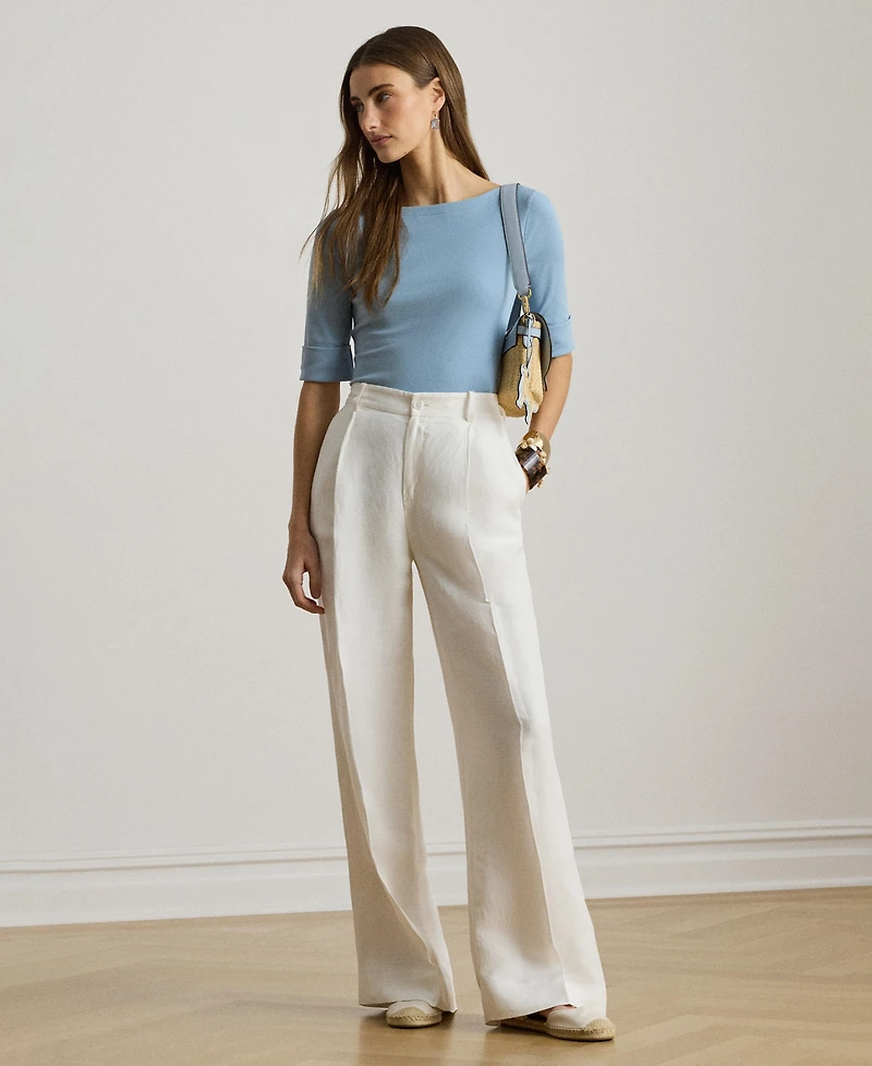 Lauren Ralph Stretch Cotton Boatneck T-Shirt