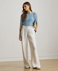 Lauren Ralph Stretch Cotton Boatneck T-Shirt