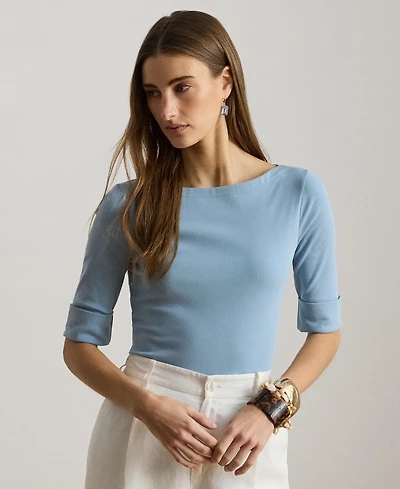 Lauren Ralph Stretch Cotton Boatneck T-Shirt