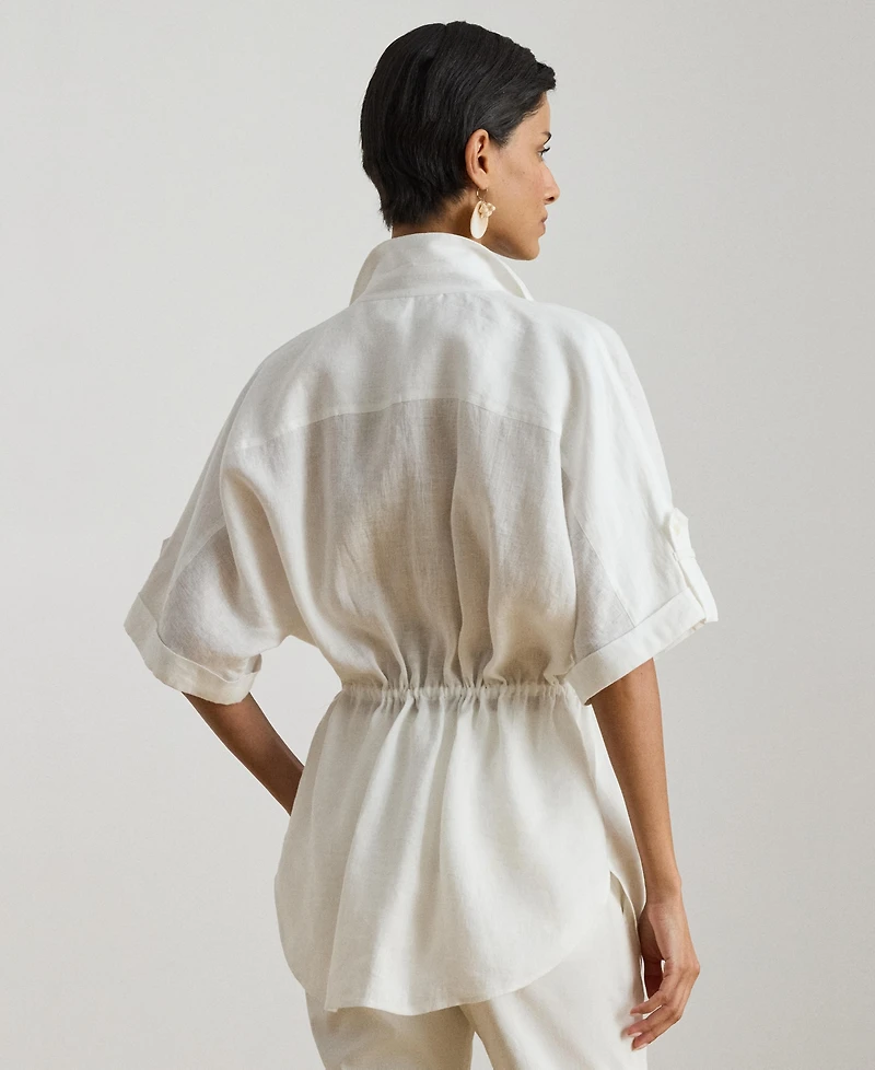 Lauren Ralph Women's Point Collar Tunic Shirt