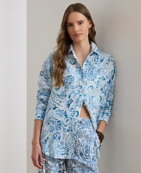 Lauren Ralph Women's Paisley Print Long-Sleeve Shirt