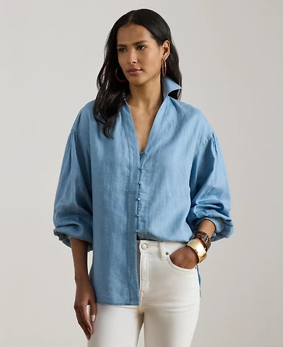 Lauren Ralph Women's Blouson-Sleeve Shirt