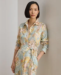 Lauren Ralph Women's Printed Point Collar Shirt Dress