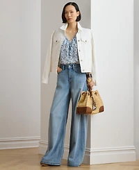 Lauren Ralph Women's Floral V-Neck Blouse