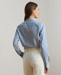 Lauren Ralph Women's Striped Long-Sleeve Shirt