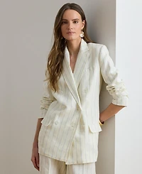 Lauren Ralph Women's Striped Double-Breasted Blazer