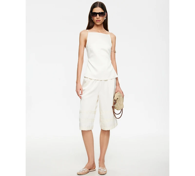 Lioness Women's Lace-Trimmed Jort Shorts