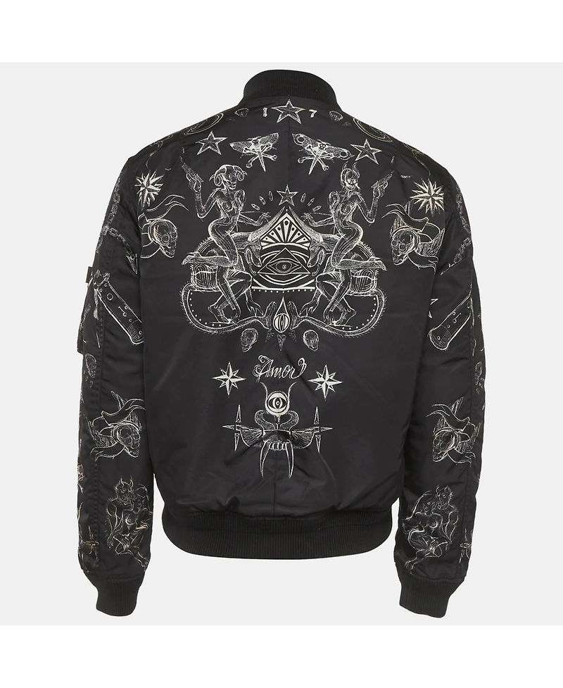 Pre-Owned Givenchy Men's Tattoo Print Reversible Bomber Jacket