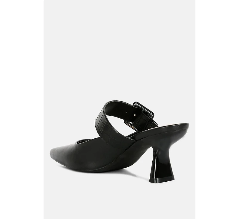 London Rag Womens Shein Star Slim Block Heel Mules