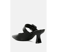 London Rag Womens Shein Star Slim Block Heel Mules