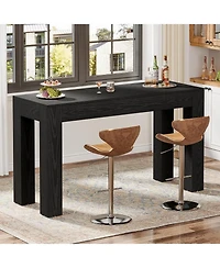 Tribesigns 63" Rectangular Dining Table, Rustic Wooden Kitchen Table with 4 Sturdy Legs