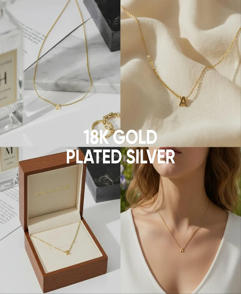 Oak & Luna Inez Initial Necklace
