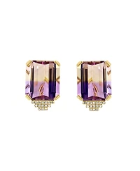 Ametrine (19-3/8 ct. t.w.) & Diamond (1/8 ct. t.w.) Stud Earrings in 14k Gold
