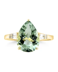 Lali Jewels Green Amethyst (3-1/2 ct. t.w.) & Diamond (1/10 ct. t.w.) Ring in 14k Yellow Gold