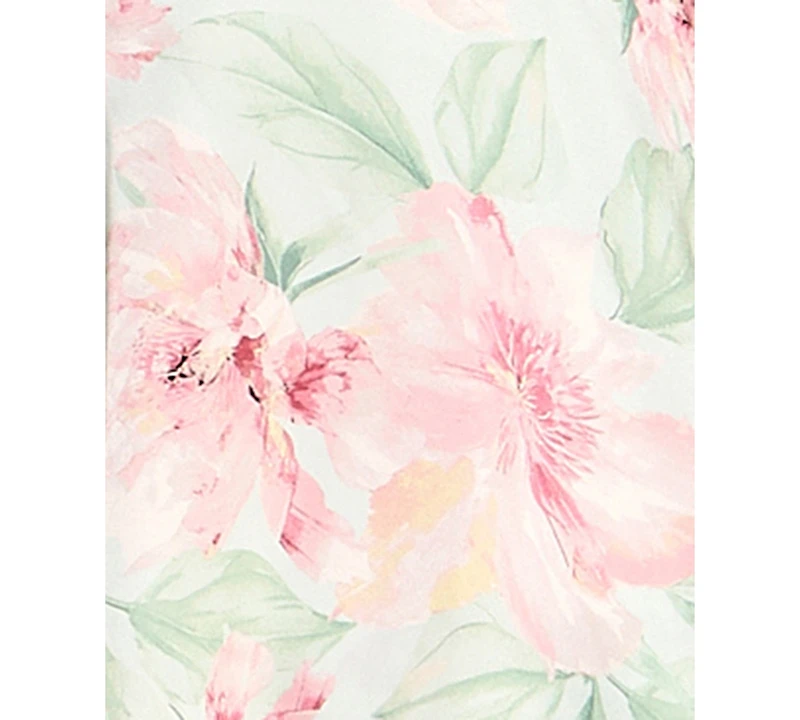 Seni & Cade Women's Floral Strapless Pleated Square Neck Drop Waist Dress